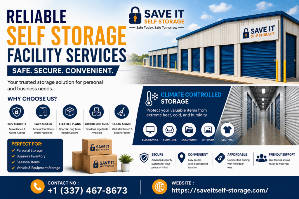 Self Storage Facility Services for Safe & Secure Storage